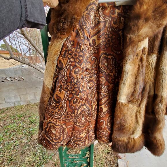 Vintage Opossum Fur Coat Womens S/M Brown Hopper Furs Knee Length - Picture 6 of 16